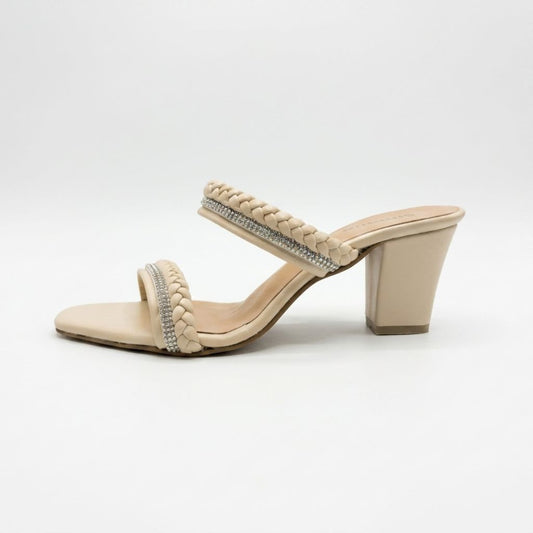 Women's Box Heel Slip On Sandal