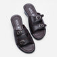 Ladies Double-Buckle Slide Sandals