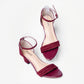 Ladies Ankle Strap Box Heel Sandal