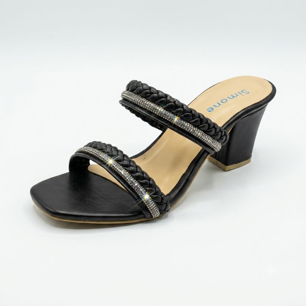 Women's Box Heel Slip On Sandal